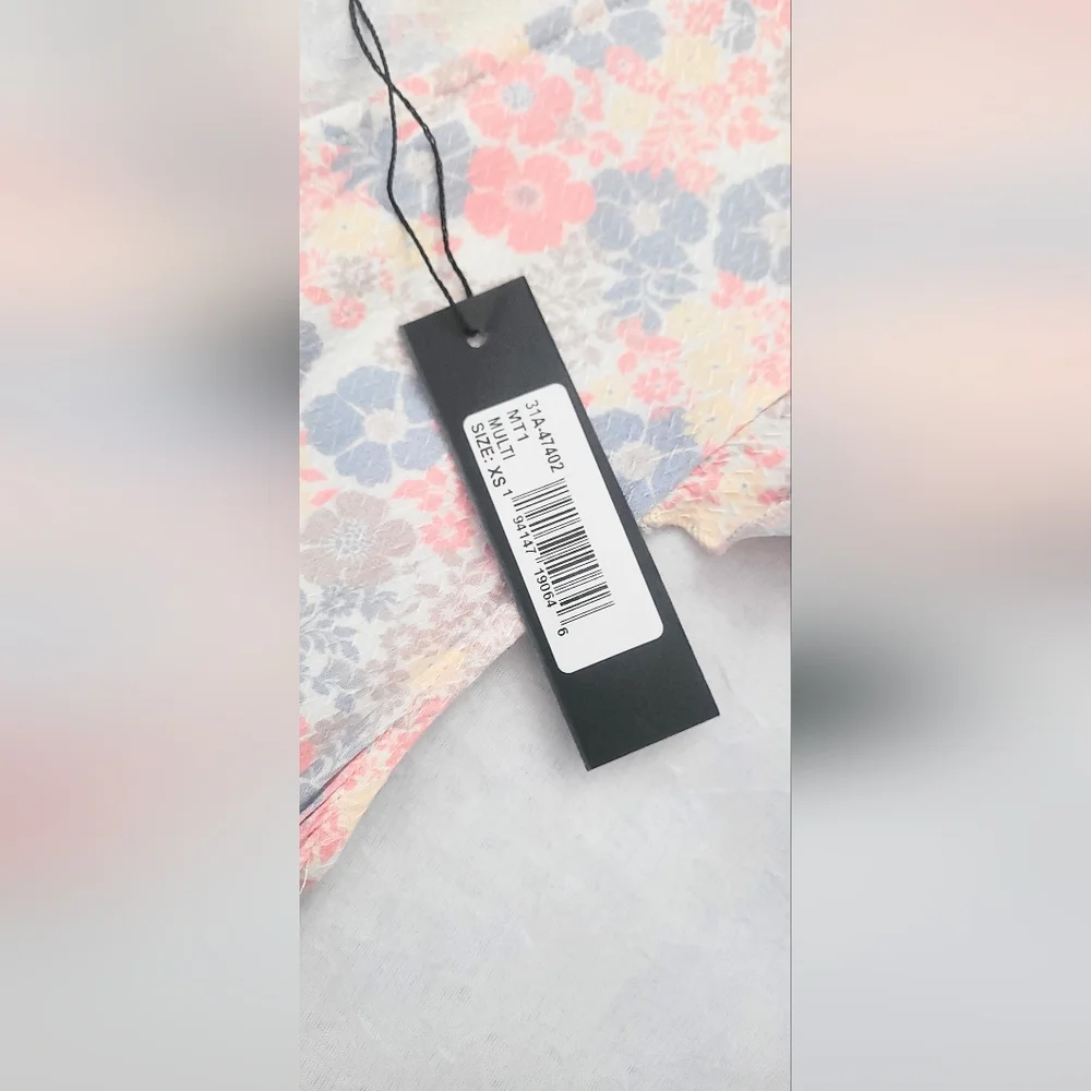 NWT! Luxe Bobi Anthro Pastel Chic Floral Print Ruffled Cottagecore Maxi Dress XS - Picture 6 of 16